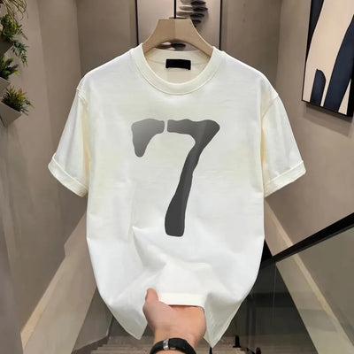 High-end Men's T-shirt Fashion Round Neck Simple Cotton Versatile Casual Top T-shirt Loose Sports T-shirt