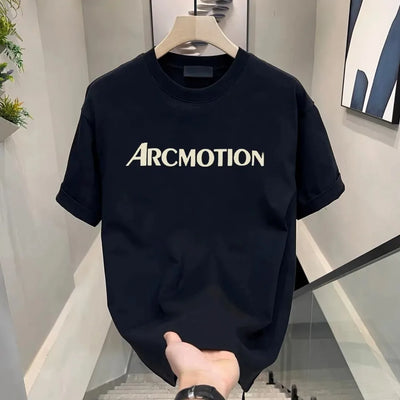 High-end Men's T-shirt Fashion Round Neck Simple Cotton Versatile Casual Top T-shirt Loose Sports T-shirt