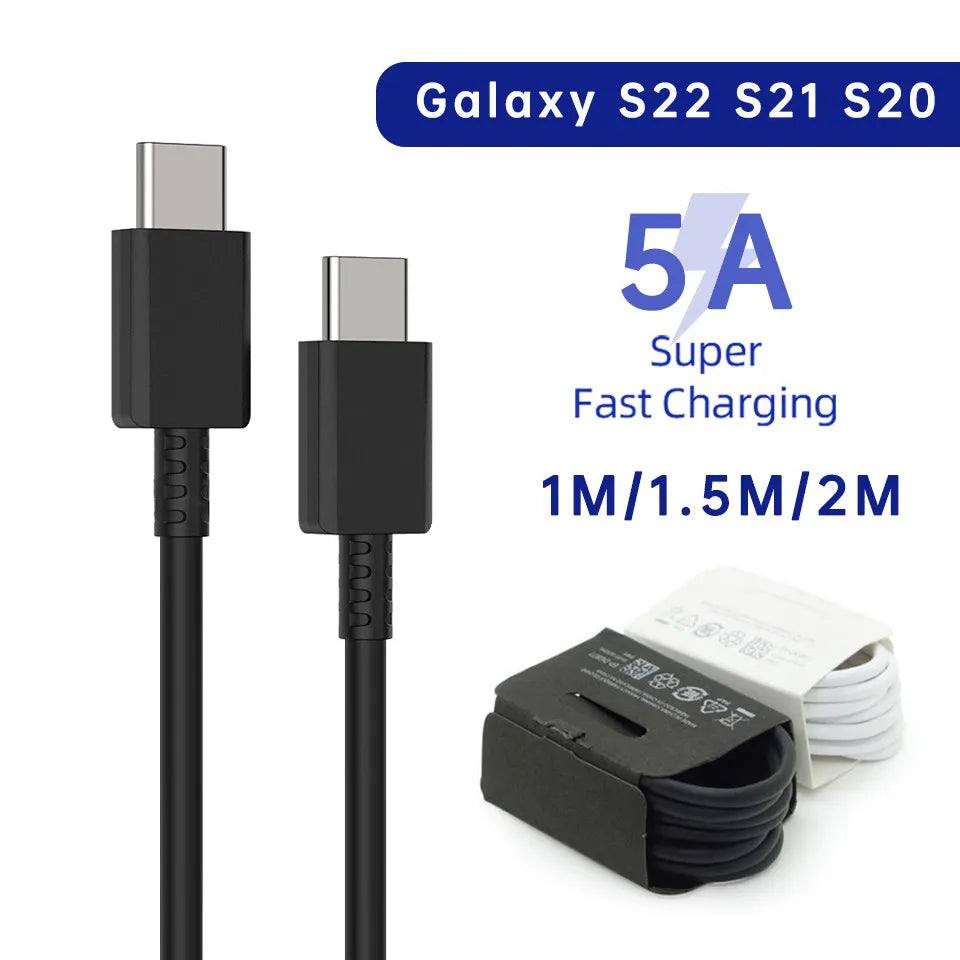 PD 45W USB C Cable For Samsung Galaxy S20 S22 S23 Ultra Note 10+ 5G 20 A53 A54 Super Fast Charging USB Type C Data Cable