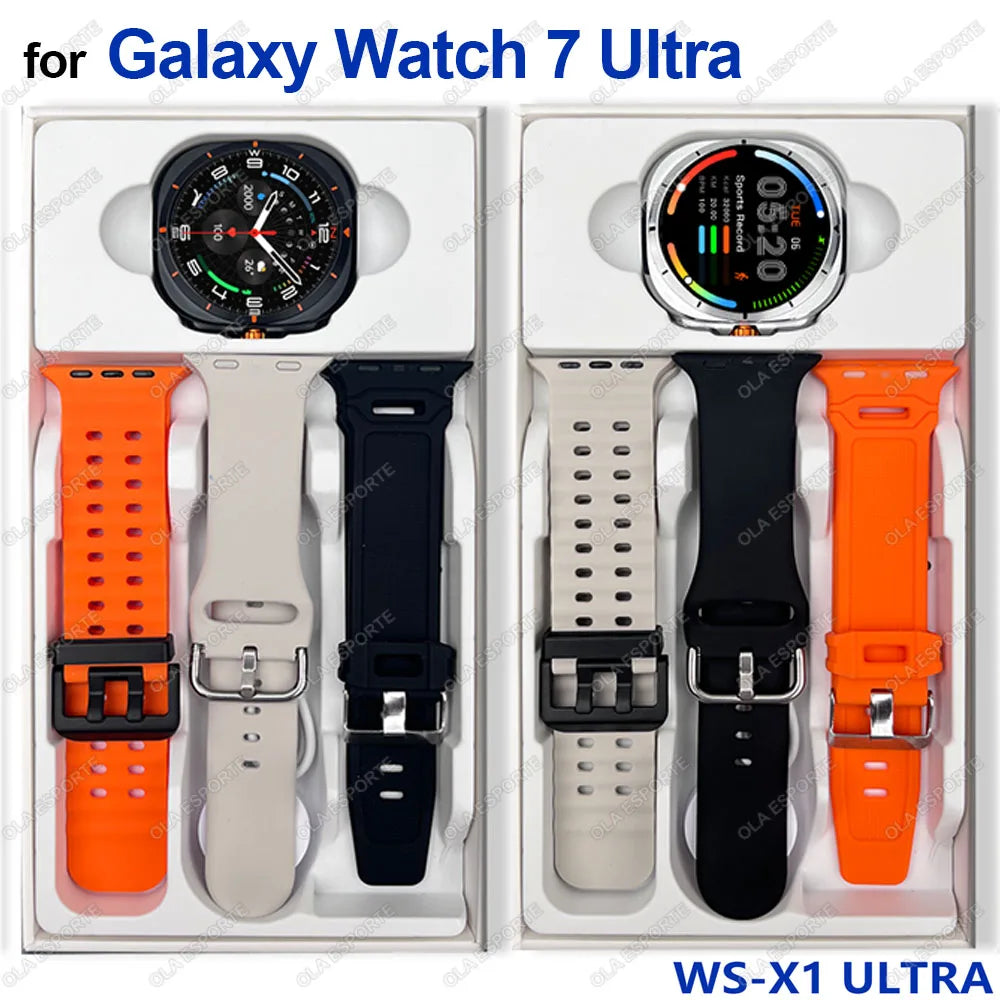 3 IN 1 For Samsung Galaxy Watch 7 Ultra Smart Watch Men Women GPS Health Monitoring Watches Custom Dials BT Call Smartwatch 2024