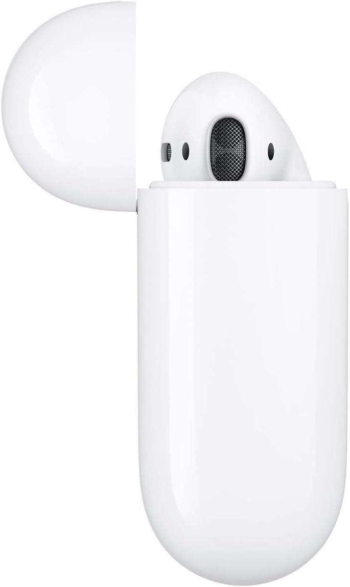 Apple AirPods (2nd Gen) Wireless Ear Buds + Lightning Charging Case + Lightning to USB Cable + 1 Year Limited Warranty