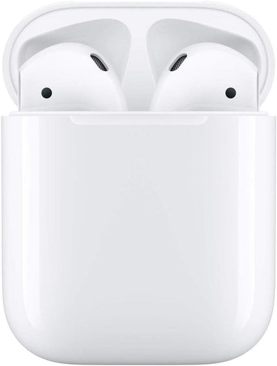 Apple AirPods (2nd Gen) Wireless Ear Buds + Lightning Charging Case + Lightning to USB Cable + 1 Year Limited Warranty