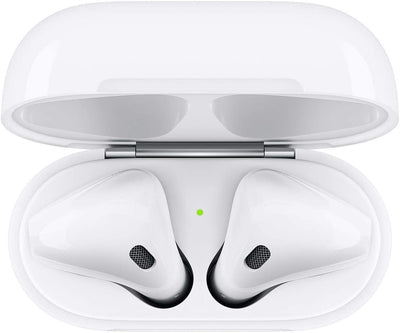 Apple AirPods (2nd Gen) Wireless Ear Buds + Lightning Charging Case + Lightning to USB Cable + 1 Year Limited Warranty