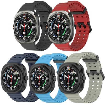 Compatible for Samsung Galaxy Watch 7 Ultra Band 47mm, Soft Ocean Silicone Sport Strap Women Men Replacement Accessory Fit for Samsung Galaxy Watch Ultra Band