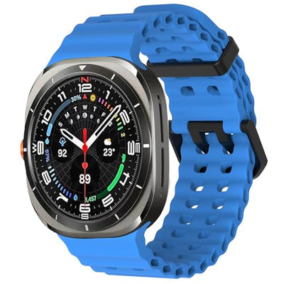 Compatible for Samsung Galaxy Watch 7 Ultra Band 47mm, Soft Ocean Silicone Sport Strap Women Men Replacement Accessory Fit for Samsung Galaxy Watch Ultra Band