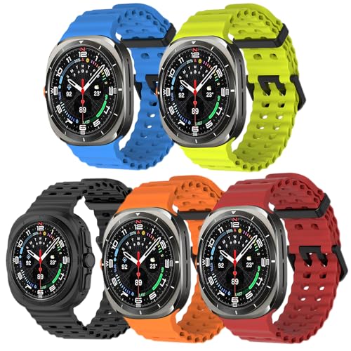 Compatible for Samsung Galaxy Watch 7 Ultra Band 47mm, Soft Ocean Silicone Sport Strap Women Men Replacement Accessory Fit for Samsung Galaxy Watch Ultra Band