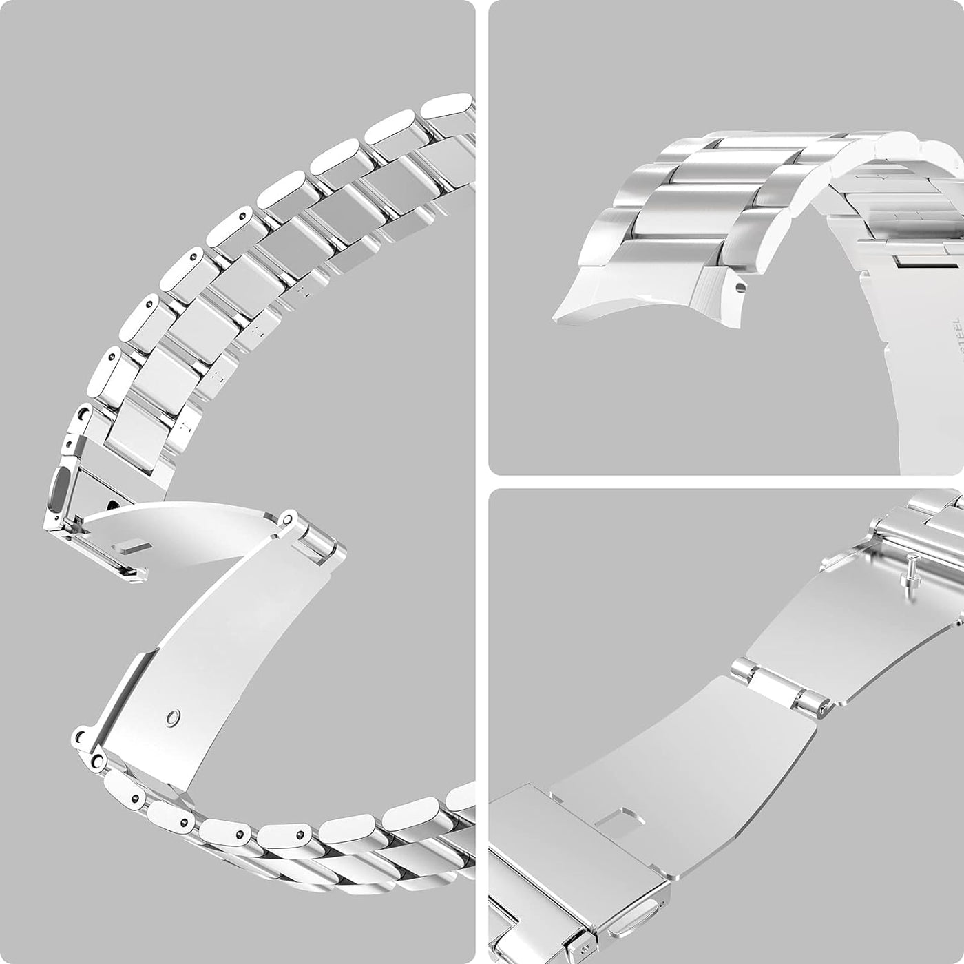 Compatible with Samsung Galaxy Watch 6 Classic Bands 47/43/44/40mm, Business Solid Stainless Steel Band for Galaxy Watch 7 Band 40/44mm, for Galaxy Watch 4 5 Pro Band 45/40/44mm No Gap Band