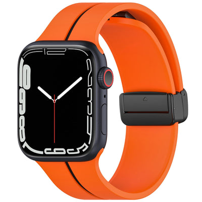 Bands Compatible with Apple Watch Band 49mm 46mm 45mm 44mm 42mm, Women Men Series 10 Band Sport Silicone Magnetic Strap for iWatch Ultra 2 Ultra SE Series 10 9 8 7 6 5 4 3 2 1, Black