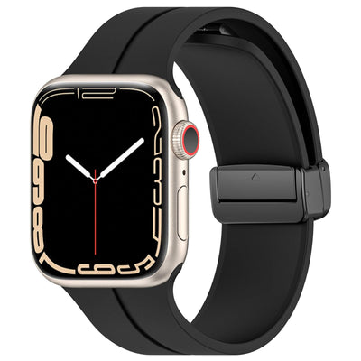 Bands Compatible with Apple Watch Band 49mm 46mm 45mm 44mm 42mm, Women Men Series 10 Band Sport Silicone Magnetic Strap for iWatch Ultra 2 Ultra SE Series 10 9 8 7 6 5 4 3 2 1, Black