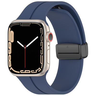 Bands Compatible with Apple Watch Band 49mm 46mm 45mm 44mm 42mm, Women Men Series 10 Band Sport Silicone Magnetic Strap for iWatch Ultra 2 Ultra SE Series 10 9 8 7 6 5 4 3 2 1, Black