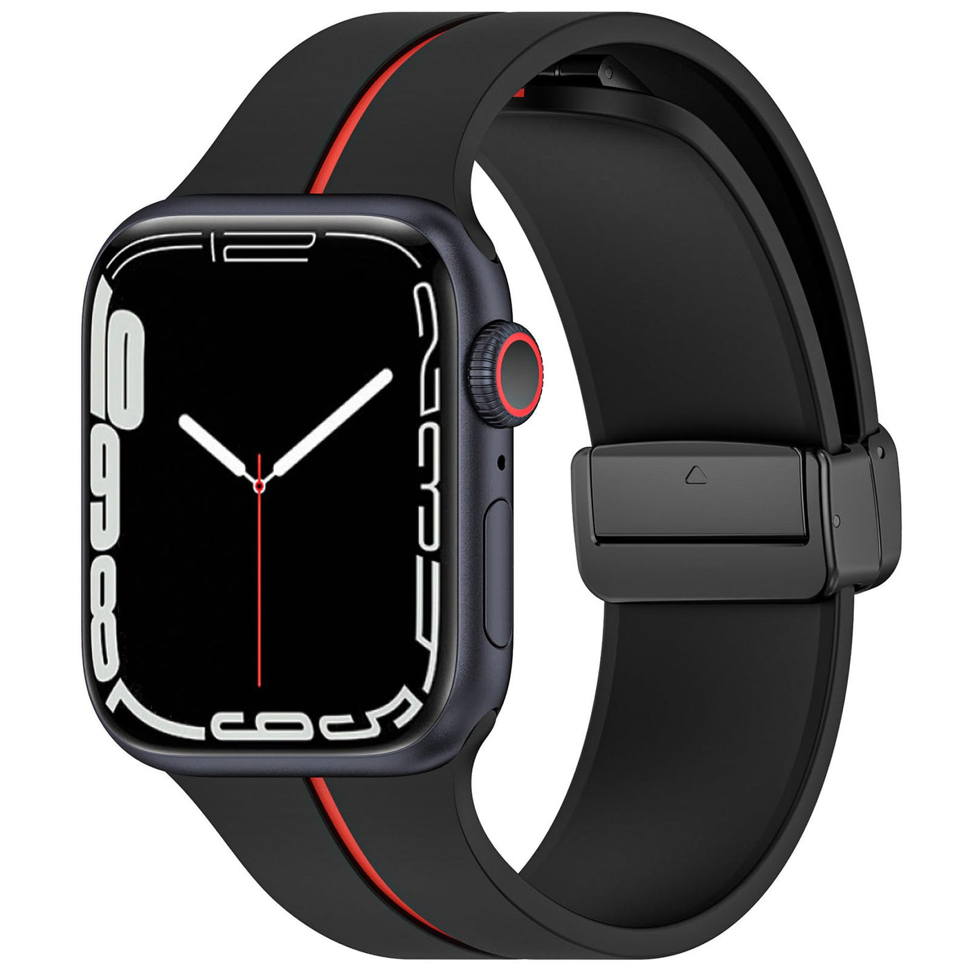 Bands Compatible with Apple Watch Band 49mm 46mm 45mm 44mm 42mm, Women Men Series 10 Band Sport Silicone Magnetic Strap for iWatch Ultra 2 Ultra SE Series 10 9 8 7 6 5 4 3 2 1, Black