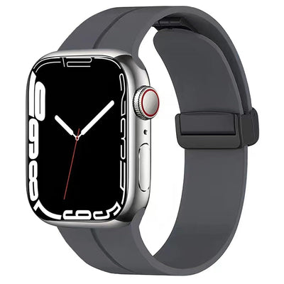 Bands Compatible with Apple Watch Band 49mm 46mm 45mm 44mm 42mm, Women Men Series 10 Band Sport Silicone Magnetic Strap for iWatch Ultra 2 Ultra SE Series 10 9 8 7 6 5 4 3 2 1, Black