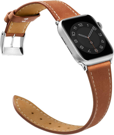 Marge Plus Compatible with Apple Watch Band 42mm (Series 10) /41mm/40mm/38mm, Genuine Leather Bands Replacement Strap for iWatch Series 10 9 8 se 7 6 5 4 3 2 1, Women & Men