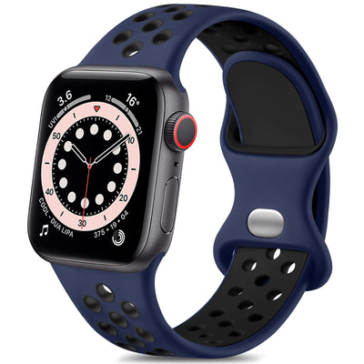 Lerobo Compatible with Apple Watch Band 44mm 45mm 46mm 42mm 49mm Men Women,Soft Silicone Breathable Sport Bands Compatible for Apple Watch Ultra 2 Band SE iWatch Series 10 9 8 7 6 5 4 3 2 1 Black