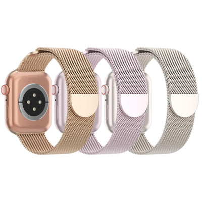 3 Pack Mesh Metal Band Compatible with Apple Watch Band 38mm 40mm 41mm 42mm 44mm 45mm 46mm 49mm, Stainless Steel Magnetic Loop Strap for iWatch Ultra/2 Series 10/9/8/SE/7/6/5/4/3/2/1 Men Women