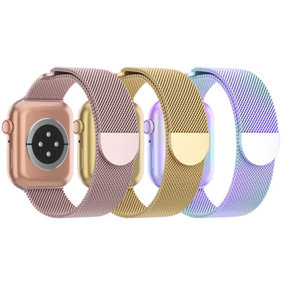 3 Pack Mesh Metal Band Compatible with Apple Watch Band 38mm 40mm 41mm 42mm 44mm 45mm 46mm 49mm, Stainless Steel Magnetic Loop Strap for iWatch Ultra/2 Series 10/9/8/SE/7/6/5/4/3/2/1 Men Women