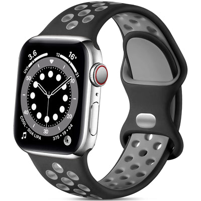 Lerobo Compatible with Apple Watch Band 44mm 45mm 46mm 42mm 49mm Men Women,Soft Silicone Breathable Sport Bands Compatible for Apple Watch Ultra 2 Band SE iWatch Series 10 9 8 7 6 5 4 3 2 1 Black