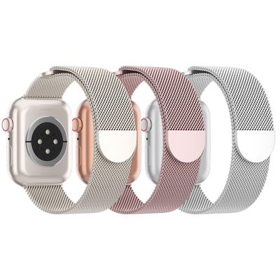 3 Pack Mesh Metal Band Compatible with Apple Watch Band 38mm 40mm 41mm 42mm 44mm 45mm 46mm 49mm, Stainless Steel Magnetic Loop Strap for iWatch Ultra/2 Series 10/9/8/SE/7/6/5/4/3/2/1 Men Women