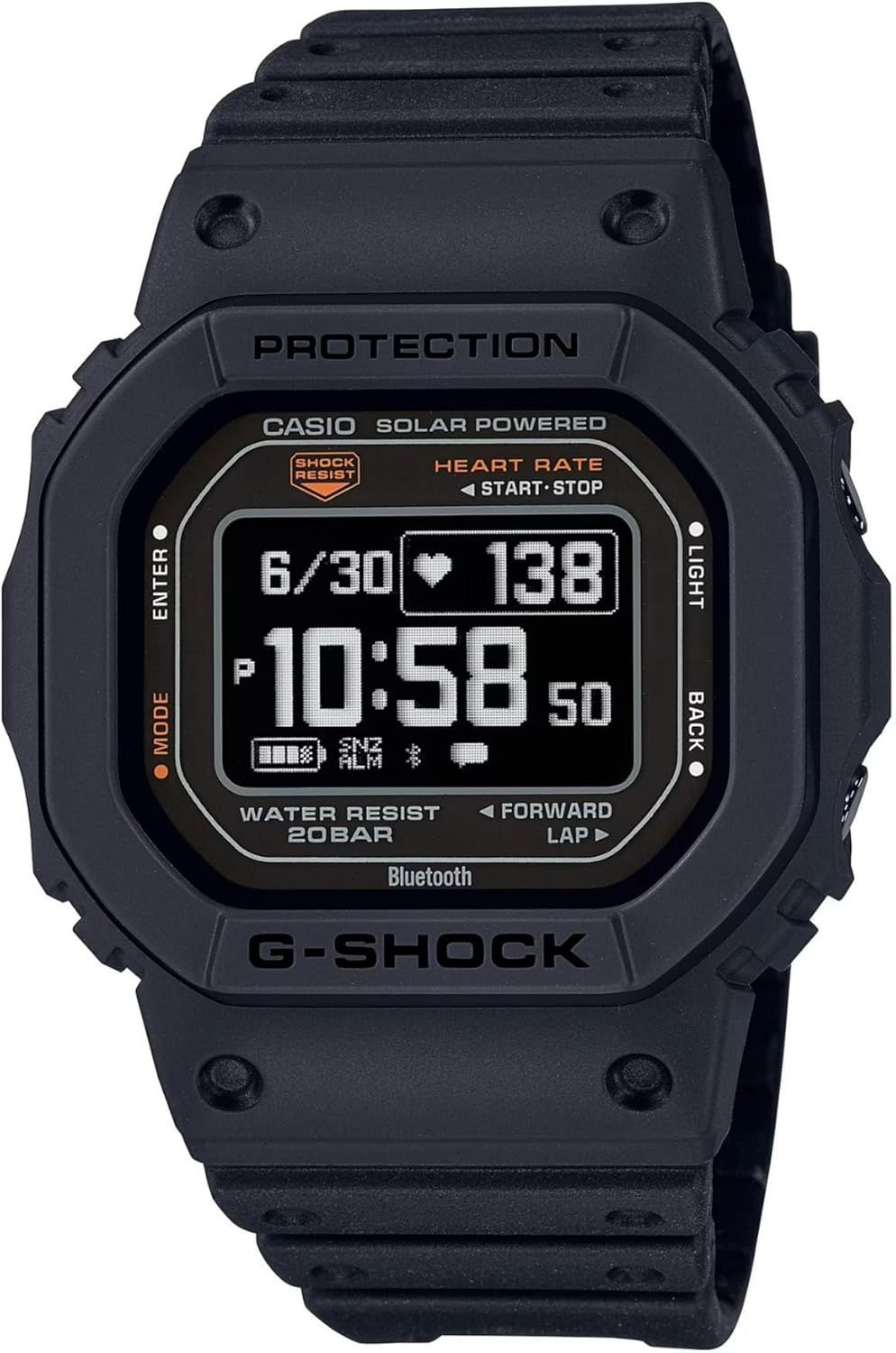 Casio Men's G-Shock Move DW-H5600 Series, Multisport (Run, Walking, Gym Workout), Heart Rate Watch, Solar Assisted Watch, Blue Tooth with Fitness and Sleep Tracking