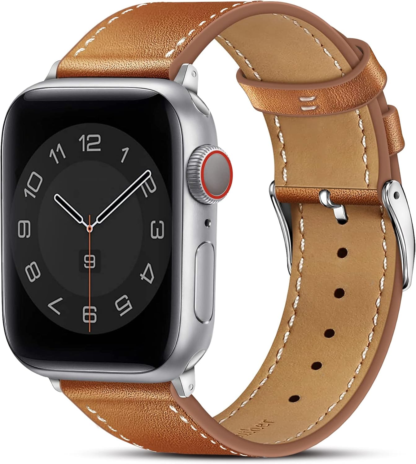 Marge Plus Compatible with Apple Watch Band 42mm (Series 10) /41mm/40mm/38mm, Genuine Leather Bands Replacement Strap for iWatch Series 10 9 8 se 7 6 5 4 3 2 1, Women & Men