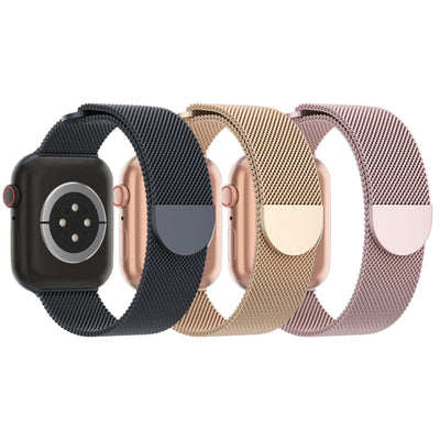 3 Pack Mesh Metal Band Compatible with Apple Watch Band 38mm 40mm 41mm 42mm 44mm 45mm 46mm 49mm, Stainless Steel Magnetic Loop Strap for iWatch Ultra/2 Series 10/9/8/SE/7/6/5/4/3/2/1 Men Women