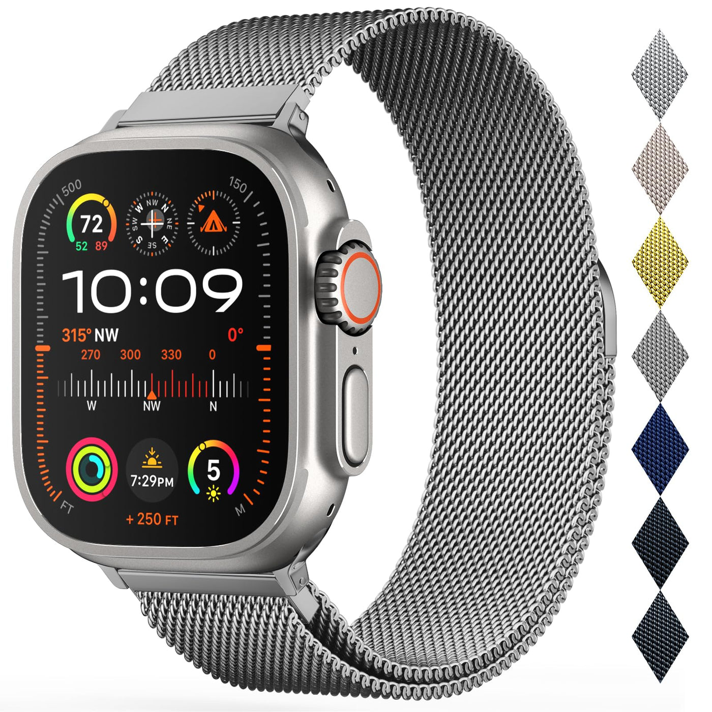 Stainless Steel Milanese Loop Compatible with Apple Watch Band 46mm 42mm 44mm 45mm 49mm 38mm 40mm 41mm men and women, Mesh Loop Magnetic Clasp Replacement for iWatch Bands Ultra Series 10 9 8 7 SE 6 5 4 3 2 1