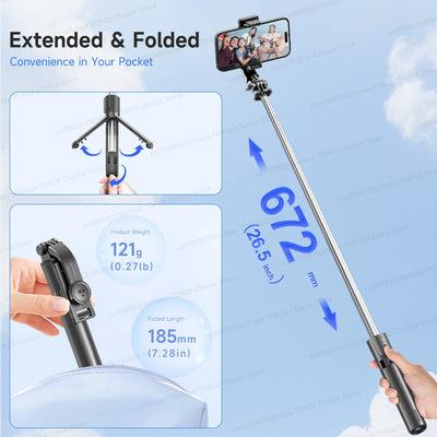 F01 Selfie Stick Tripod Phone Stand Portable Mini Tripod with Wireless Bluetooth for Android and Iphone Smartphone Shooting Vlog 41 sold