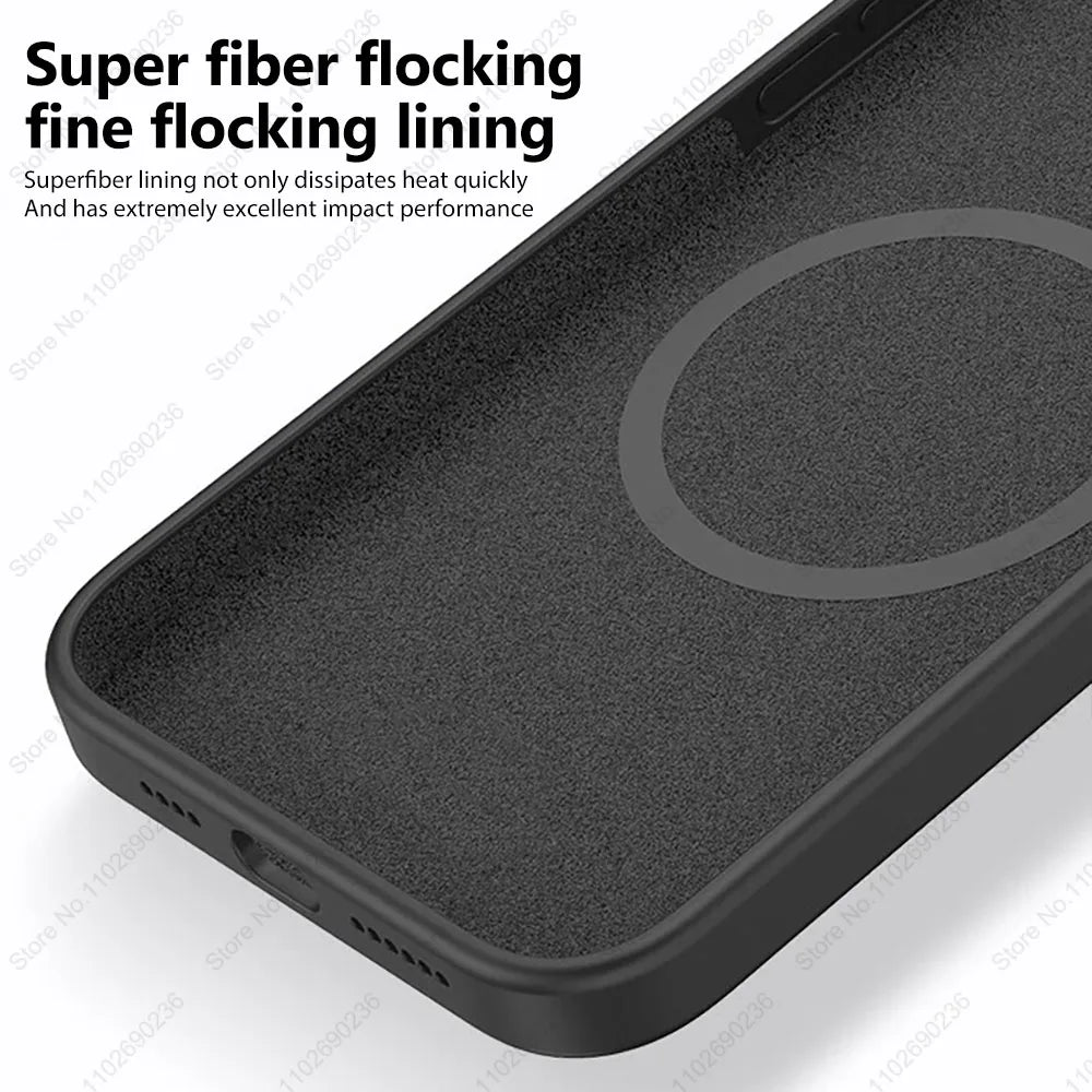 For Magsafe Liquid Silicone Magnetic Case For iPhone 16 15 13 12 11 14 Pro Max 16 Plus Wireless Charging Shockproof Accessories