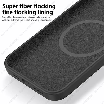 For Magsafe Liquid Silicone Magnetic Case For iPhone 16 15 13 12 11 14 Pro Max 16 Plus Wireless Charging Shockproof Accessories