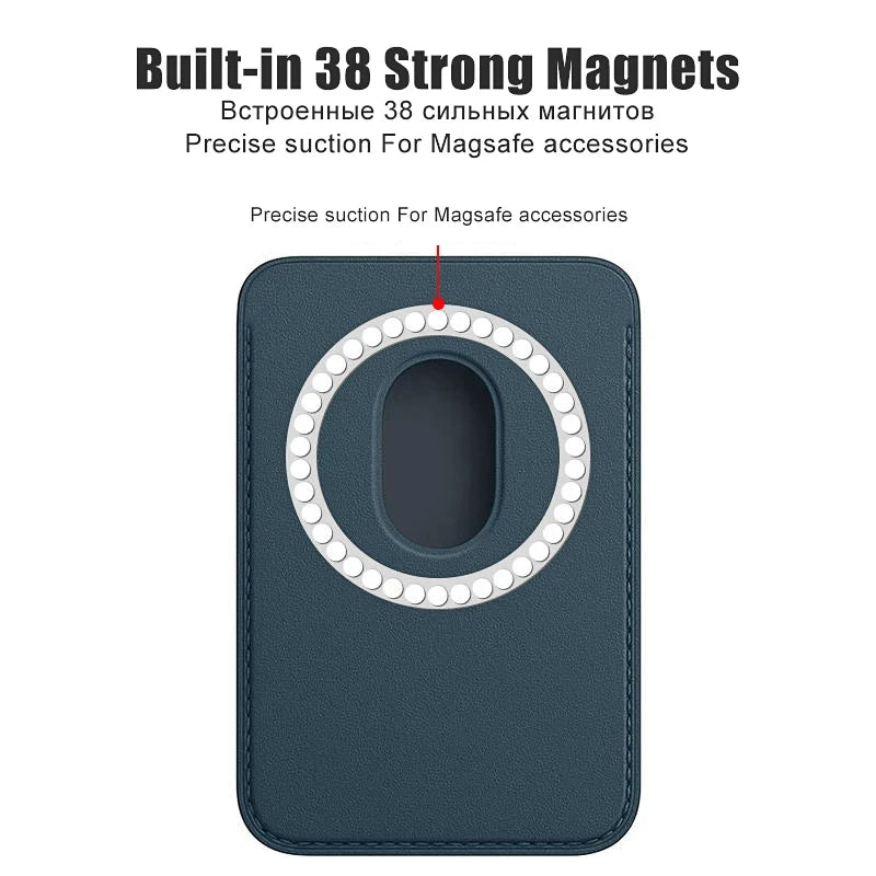 Luxury Leather Wallet For Magsafe Magnetic For Apple iPhone 15 14 13 12 11 Pro Max Plus Phone Card Bag Holder Phone Accessories