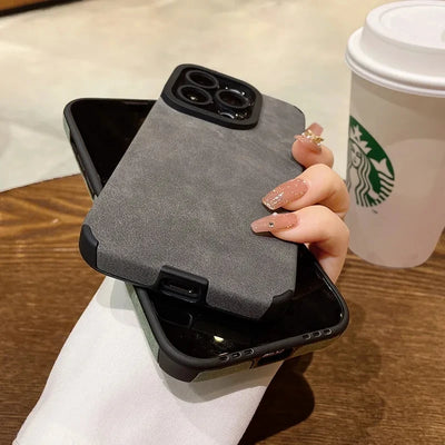 Luxury Plush Leather Case For iPhone 15 13 12 11 14 Pro Max 14 15 Plus Matte Soft Silicone Cover Shockproof Cases Accessories