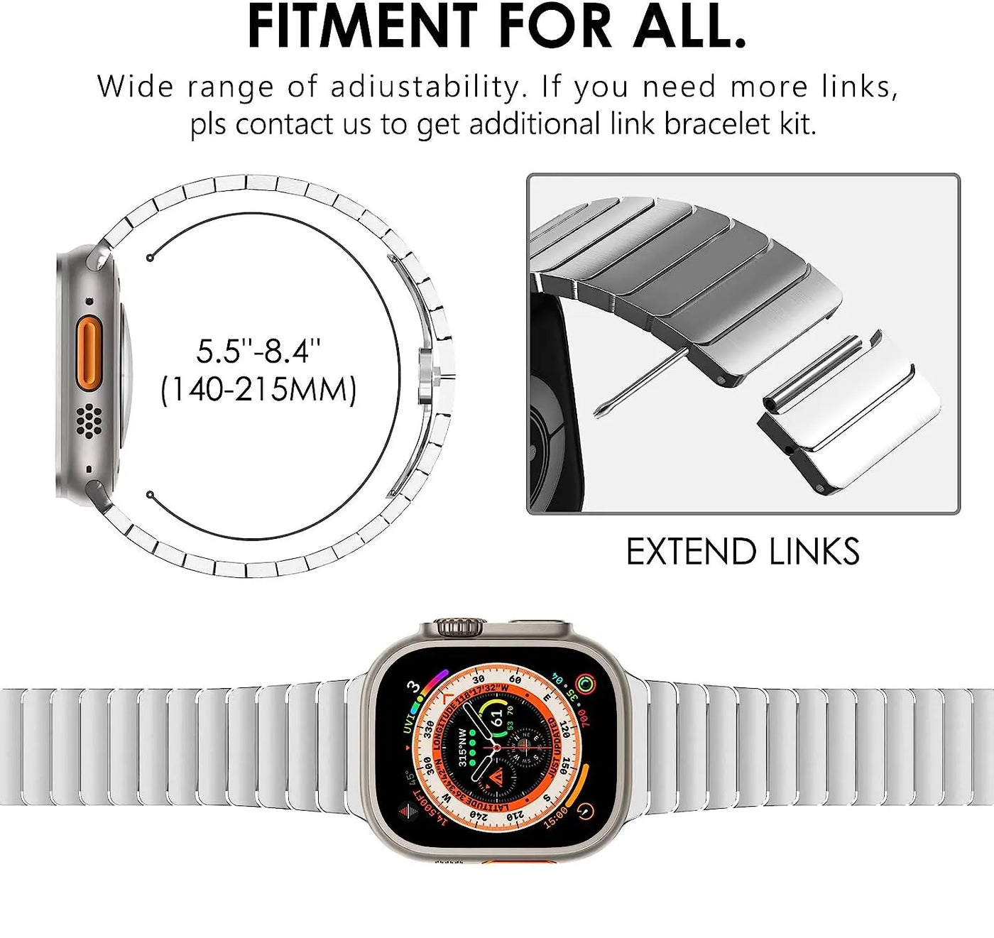 Luxury Stainless Steel Strap For Apple Watch Series 10 46mm 45mm 41mm 38 42 44 40mm Link Bracelet Iwatch Ultra 2 49mm Metal Band