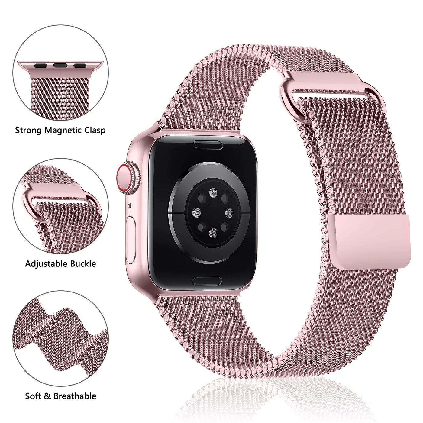 Magnetic Loop Strap For Apple Watch Band 40mm 44mm 45mm 41mm 42mm 38mm Correa Bracelet iWatch Series 3 4 5 6 SE 7 8 9 Ultra 49mm