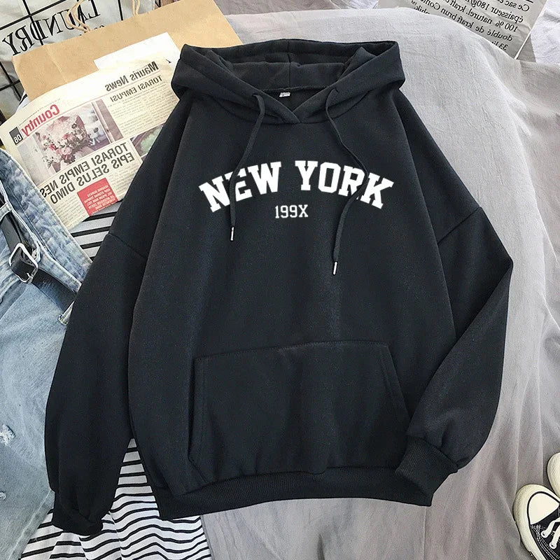 Men's And Women's Boston Brooklyn Long Sleeves Letters Print Hoodie Men's Oversized Fashion New York Hoodie Sweatshirt Clothes