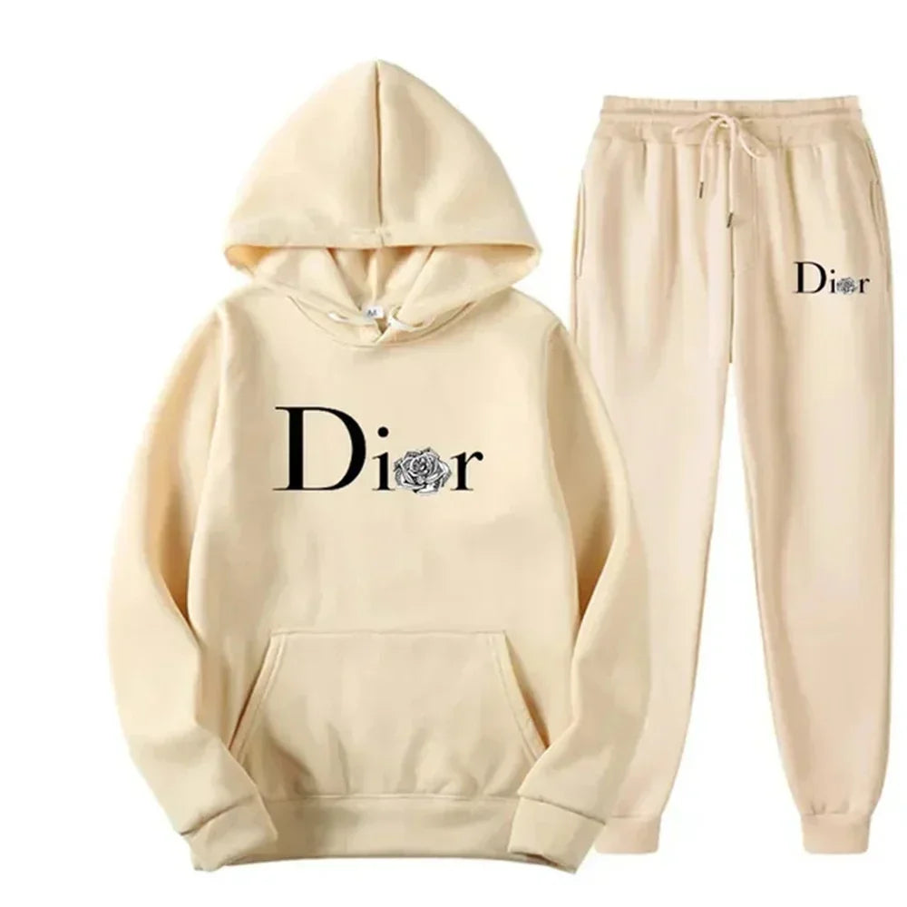 Men's and women's hoodie and sweatpants set, hoodie and sweatpants, sporty, trendy, autumn and winter, brand new, 2-piece set