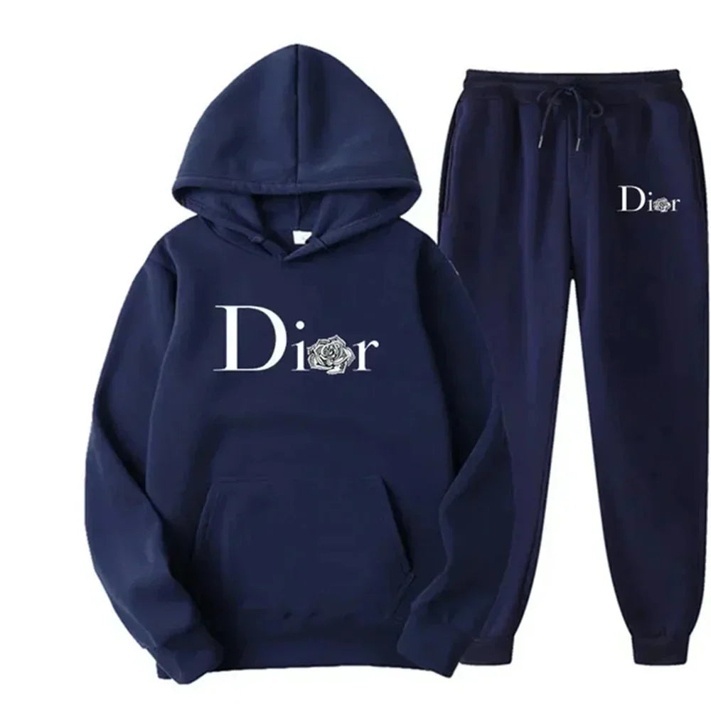 Men's and women's hoodie and sweatpants set, hoodie and sweatpants, sporty, trendy, autumn and winter, brand new, 2-piece set