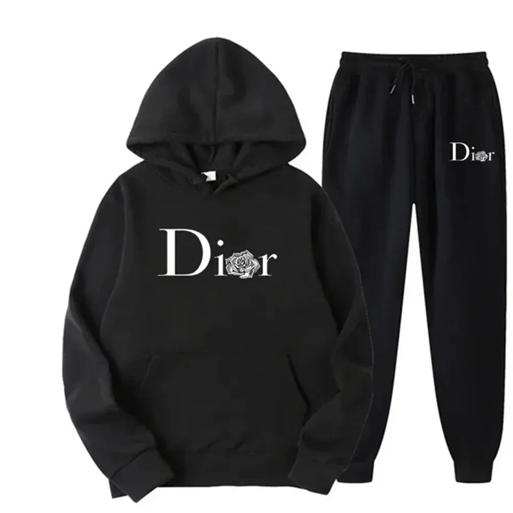 Men's and women's hoodie and sweatpants set, hoodie and sweatpants, sporty, trendy, autumn and winter, brand new, 2-piece set