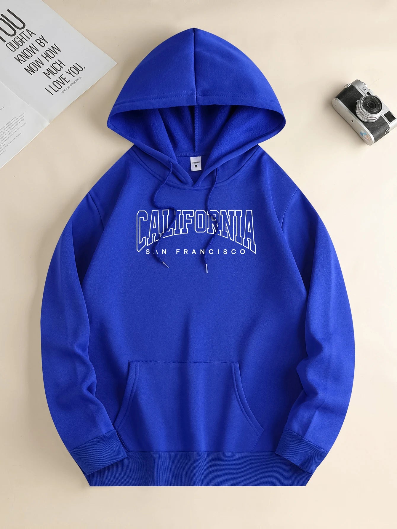 Men's new fashion hoodie, casual daily drawstring hooded sweatshirt, monogrammed, front kangaroo pocket, men's jacket