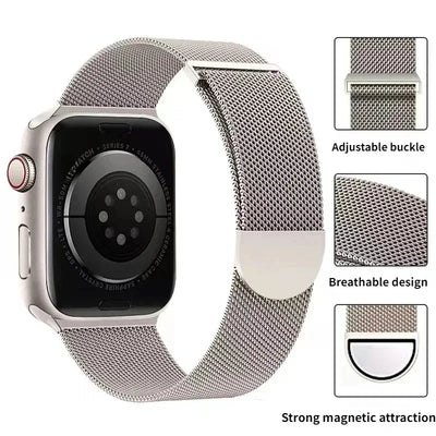 Milanese Strap For Apple Watch Band Ultra 2 49mm 44mm 40mm 45mm 41mm 38mm 44mm Bracelet F or iWatch Series 9 3 6 5 SE 7 8 Strap