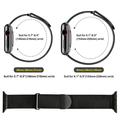 Milanese Strap For Apple Watch Band Ultra 2 49mm 44mm 40mm 45mm 41mm 38mm 44mm Bracelet F or iWatch Series 9 3 6 5 SE 7 8 Strap