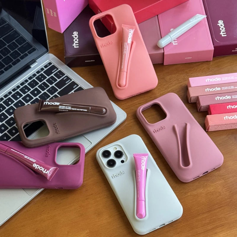 NEW LOGO Lipstick Portable Protective Series Phone Case Silicone Phone Case for iPhone 11 12 13 14 15 16 Pro Max Plus Fashion Style