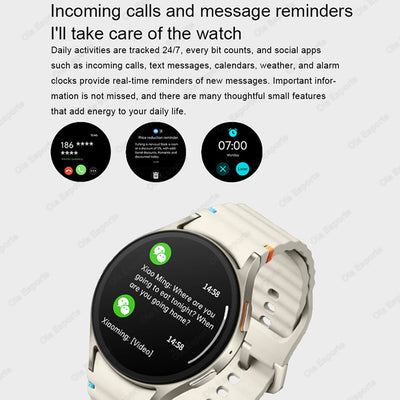 New For Samsun Galax Smartwatch7 Women AMOLED Health Monitor Watch Waterproof Voice Assistant BT Call NFC Smart Watch 2024 Men