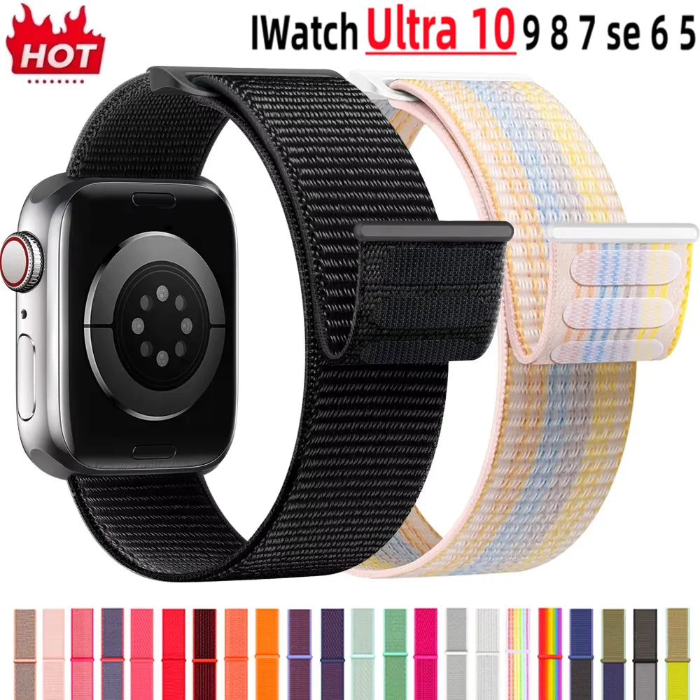 Strap For Apple Watch Band 46mm 44mm 49mm 45mm 40mm 41mm 38 42mm correa Breathable bracelet iwatch series 10 8 SE 7 6 5 9 Ultra