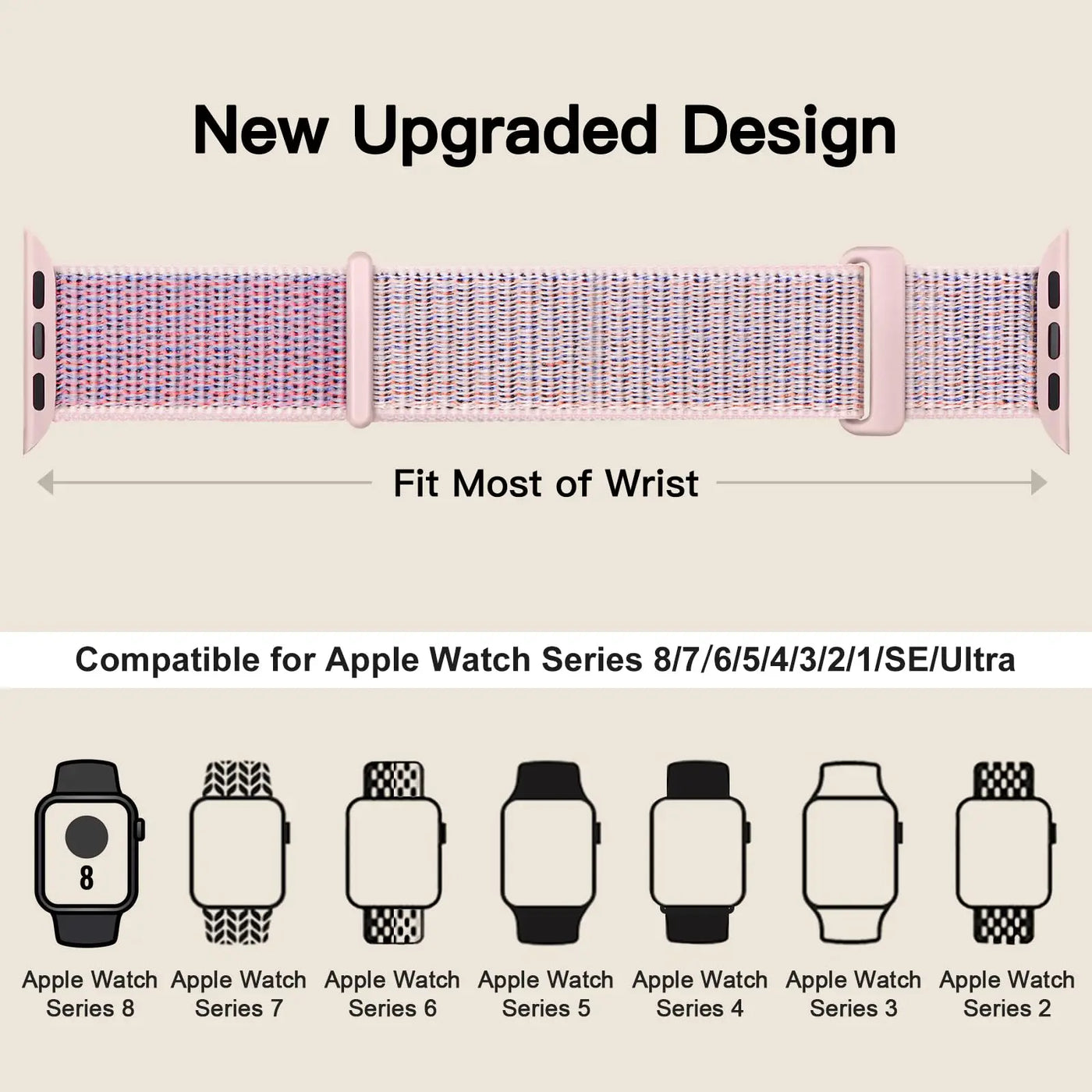 Nylon Loop Strap for Apple Watch Band 46mm 40mm 44mm 45mm 42mm 41mm 38mm Smart Belt Bracelet for IWatch Ultra 49mm 8/7/6/SE/5/4