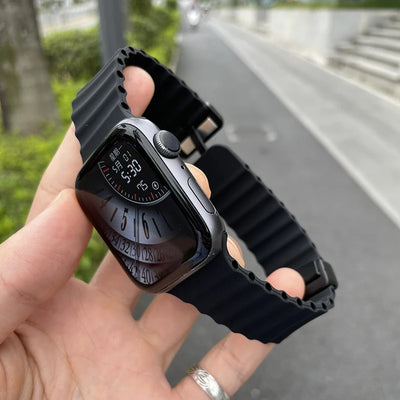 Ocean Strap for Apple Watch 10 9 8 7 Ultra Band 46mm 45mm 49mm 44mm 41/42mm Silicone Magnetic Sport Bracelet iWatch Series se 6