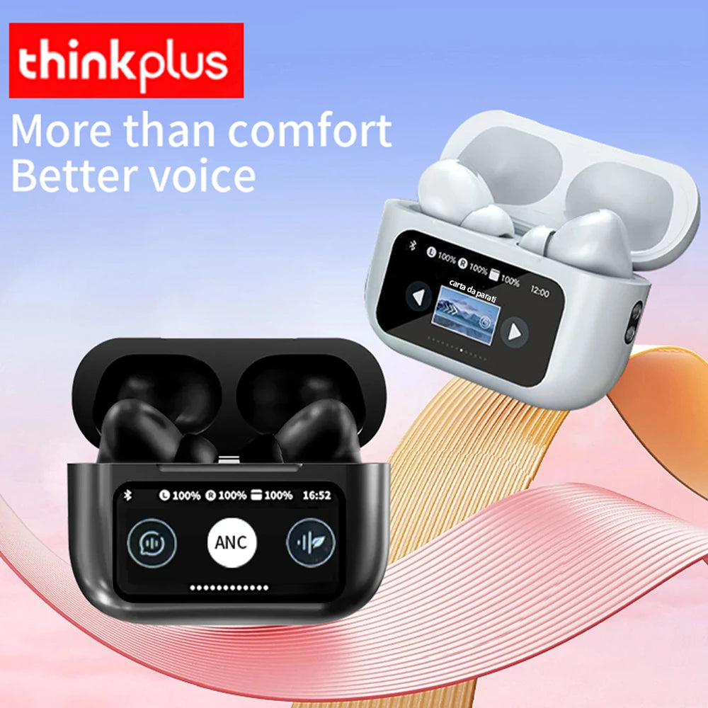 Original Thinkplus Wireless Headset Bluetooth Earphones With Color Multifunctional Touch Screen ANC Noise Reduction Headphones