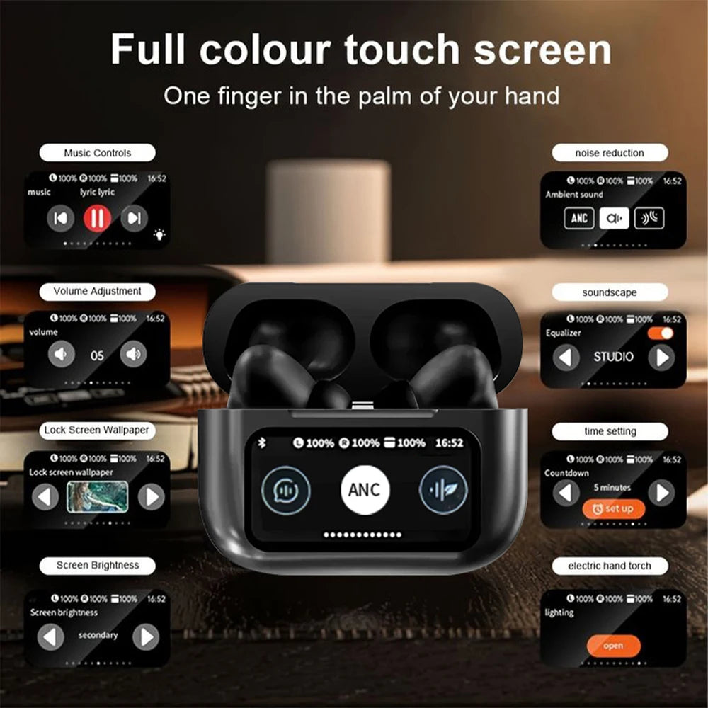 Original Thinkplus Wireless Headset Bluetooth Earphones With Color Multifunctional Touch Screen ANC Noise Reduction Headphones