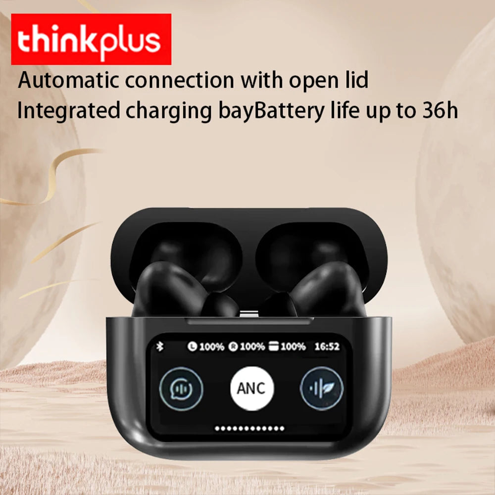 Original Thinkplus Wireless Headset Bluetooth Earphones With Color Multifunctional Touch Screen ANC Noise Reduction Headphones