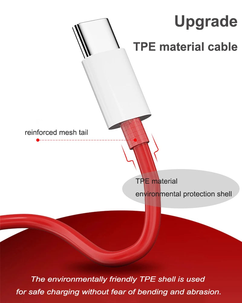 PD 65W Supervooc Fast Charger Cable For Oneplus Ace 12 11 10T 9 8T 7T Pro USB C To Type C Cable Warp Dash Charge 6T 5T Data Wire