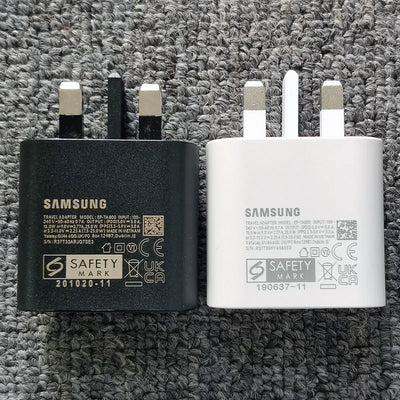 Samsung 25W Super fast Charger UK Plug PD Super Fast Charging Adapter For Galaxy A55 A35 A25 A15 A54 A73 A53 S20 S21 S22 S23 S24